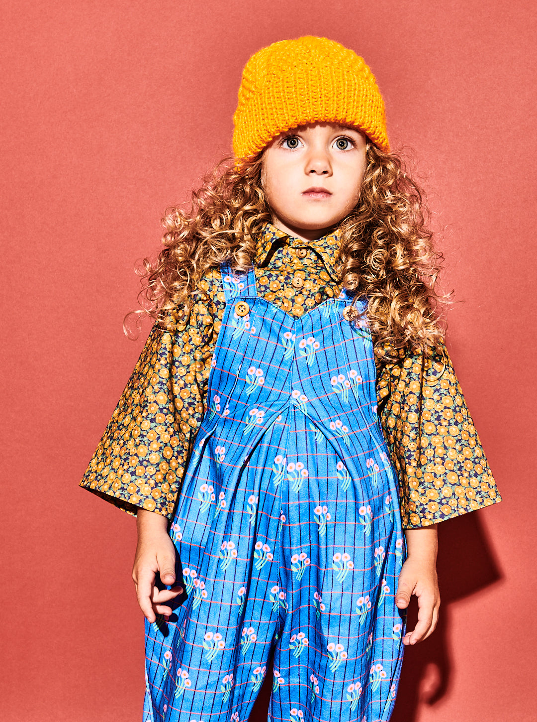 Bouquet Print Pleat Front Dungarees