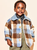 Brushed Check Wool Coat