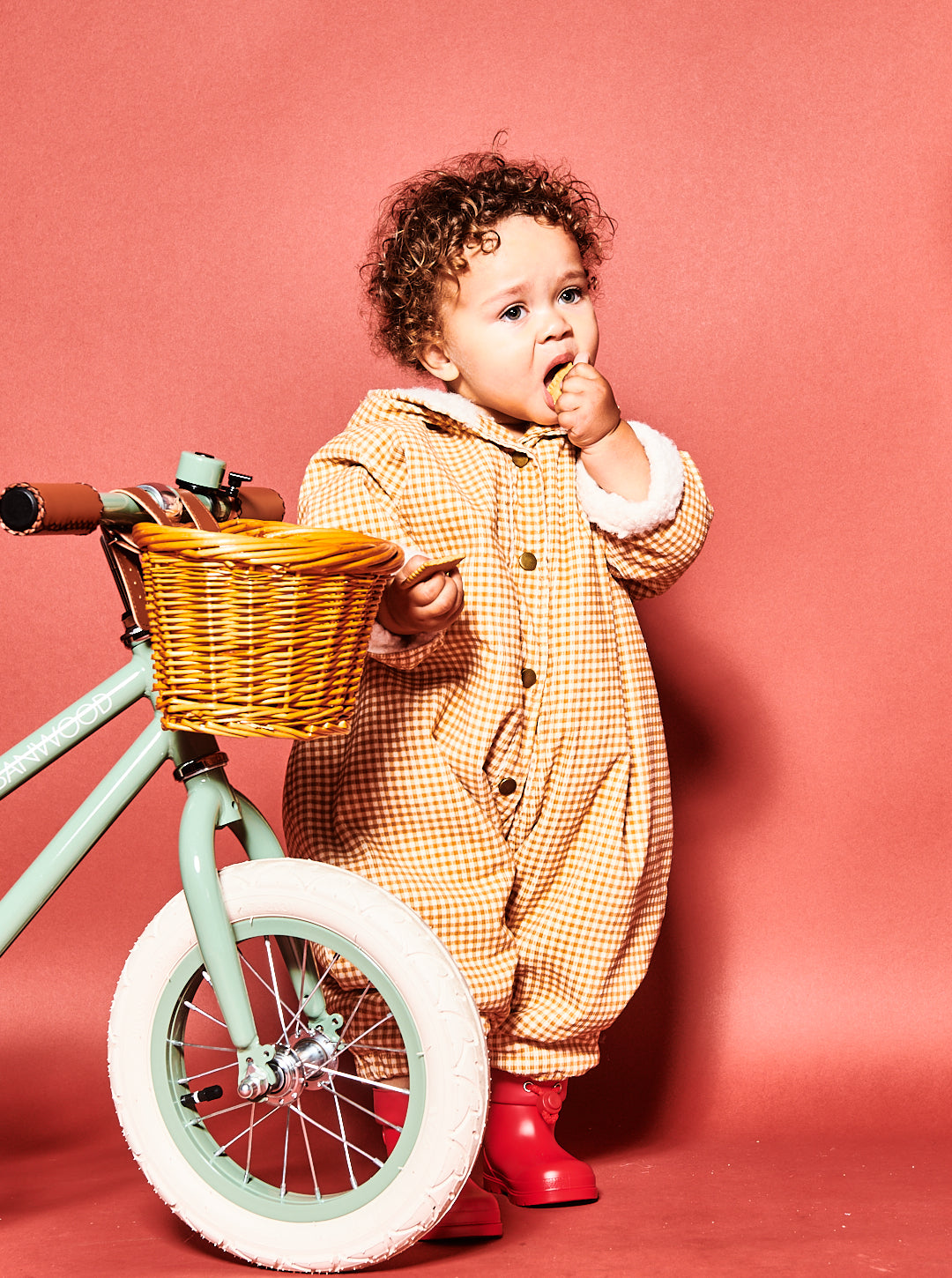 Mustard Gingham Corduroy Pramsuit