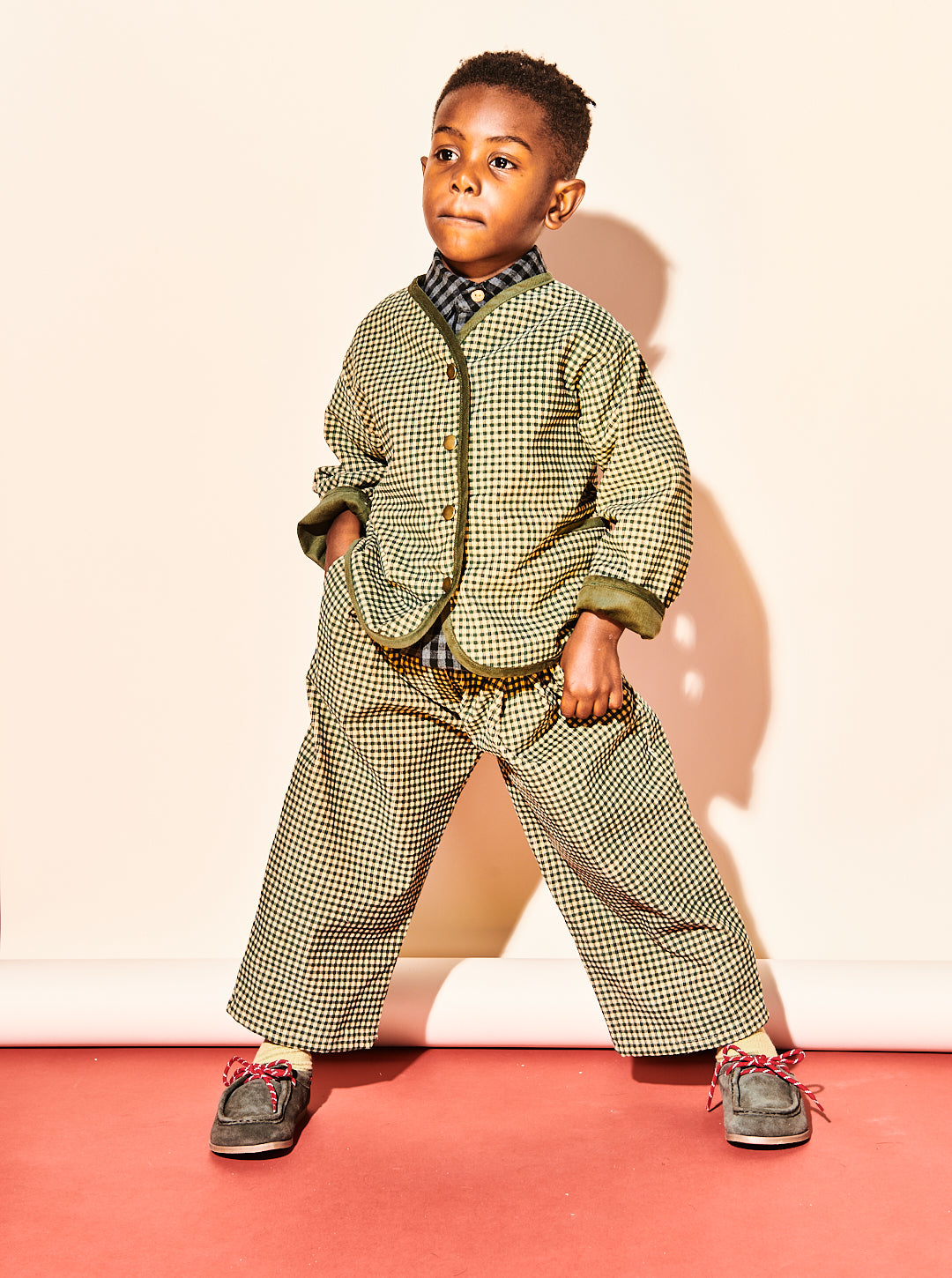 Forest Gingham Corduroy Trousers