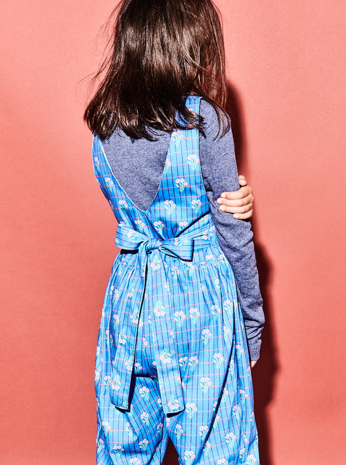 Bouquet Print Tie Back Dungarees