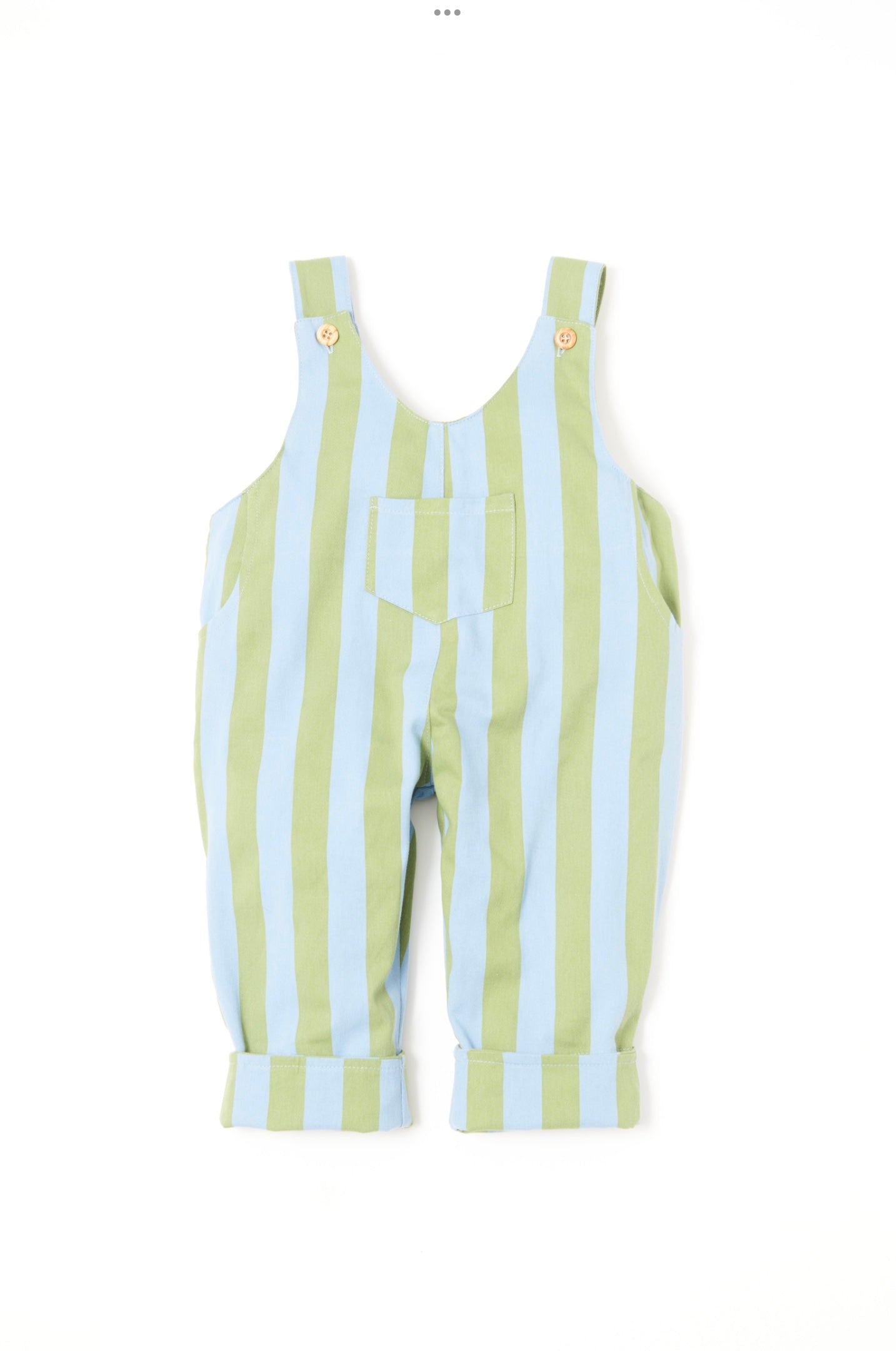 Green & Blue Stripe Slouch Dungaree
