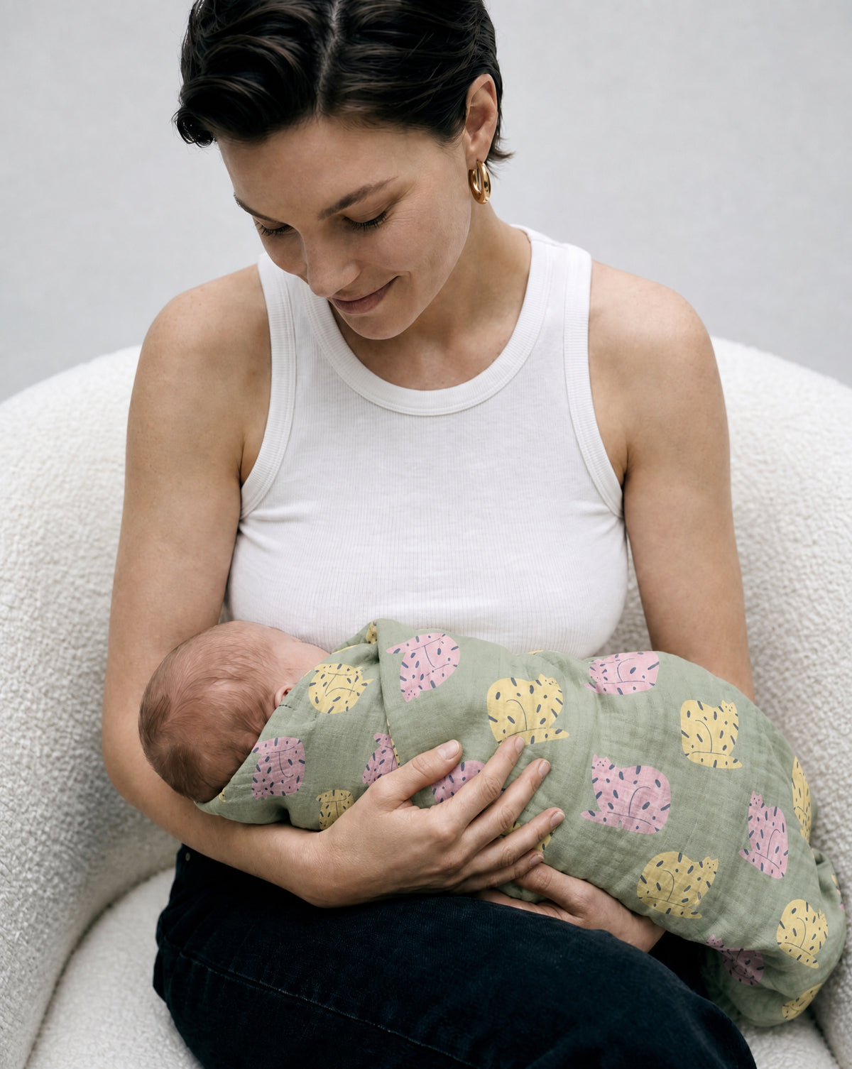 Solstice Stories : Muslin Swaddle - Cats