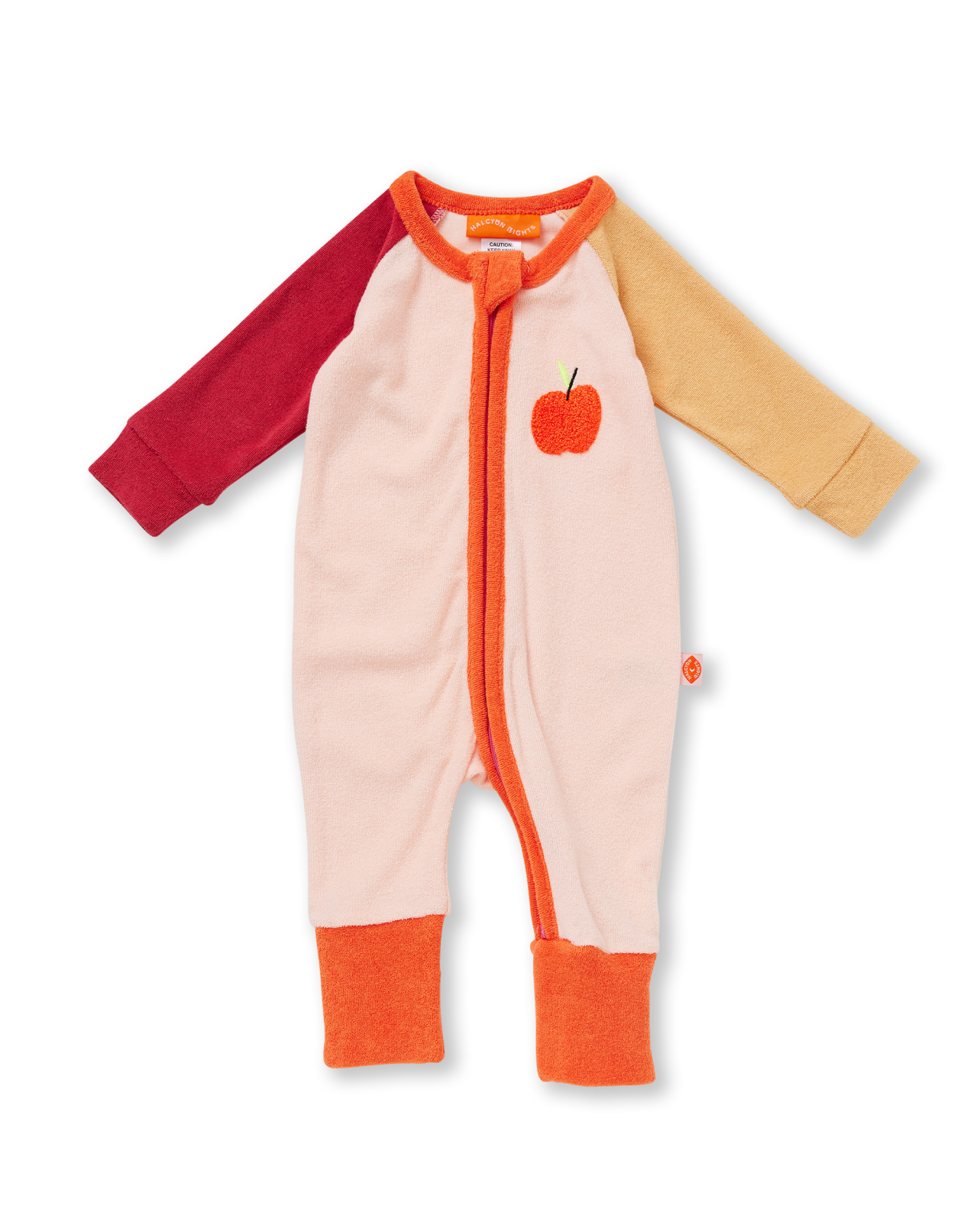 Halcyon Nights: Terry Long Sleeve Romper Tiny Orchard (Pink)