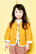 Mustard Cotton Canvas Jacket with Contrast Green Check Lining