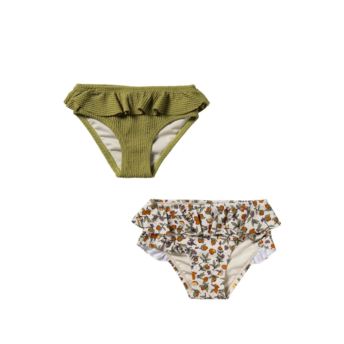 Salted Stories: Pomme Flower & Green Glitter Crinkle Bikini Bottoms (2 pack)