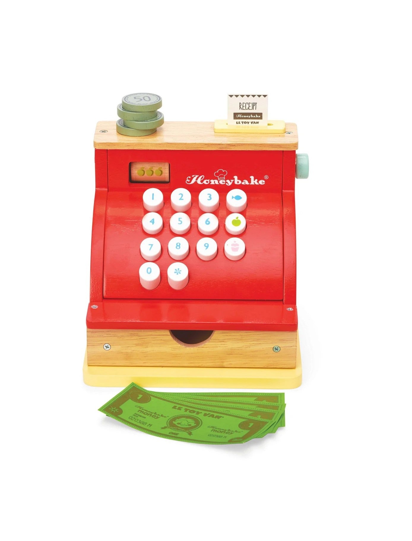 Le Toy Van Wooden Cash Register Toy in Red