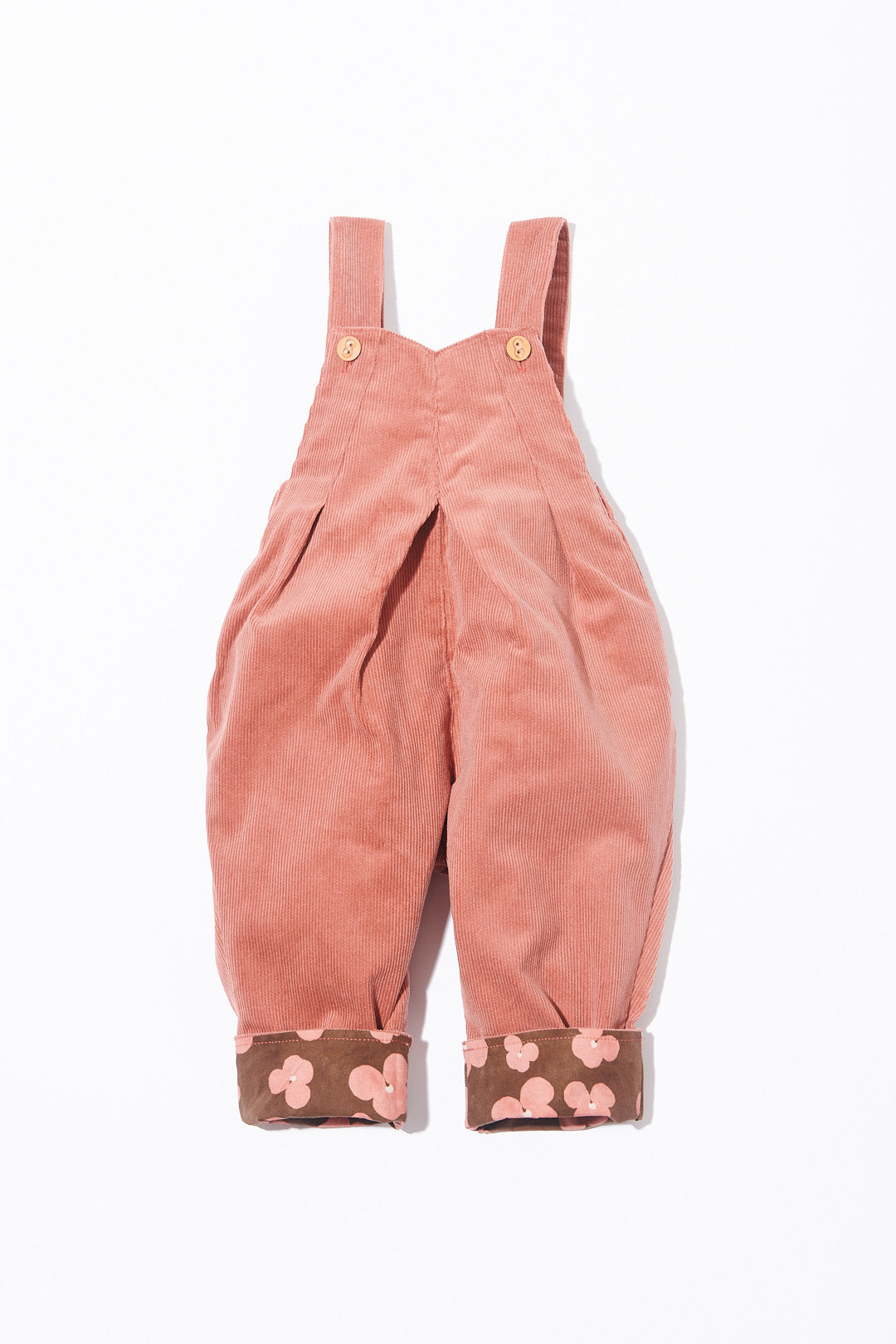 Fawn Corduroy Pleat Front Dungarees