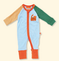Halcyon Nights: Terry Long Sleeve Romper Zoo Crew (Blue)