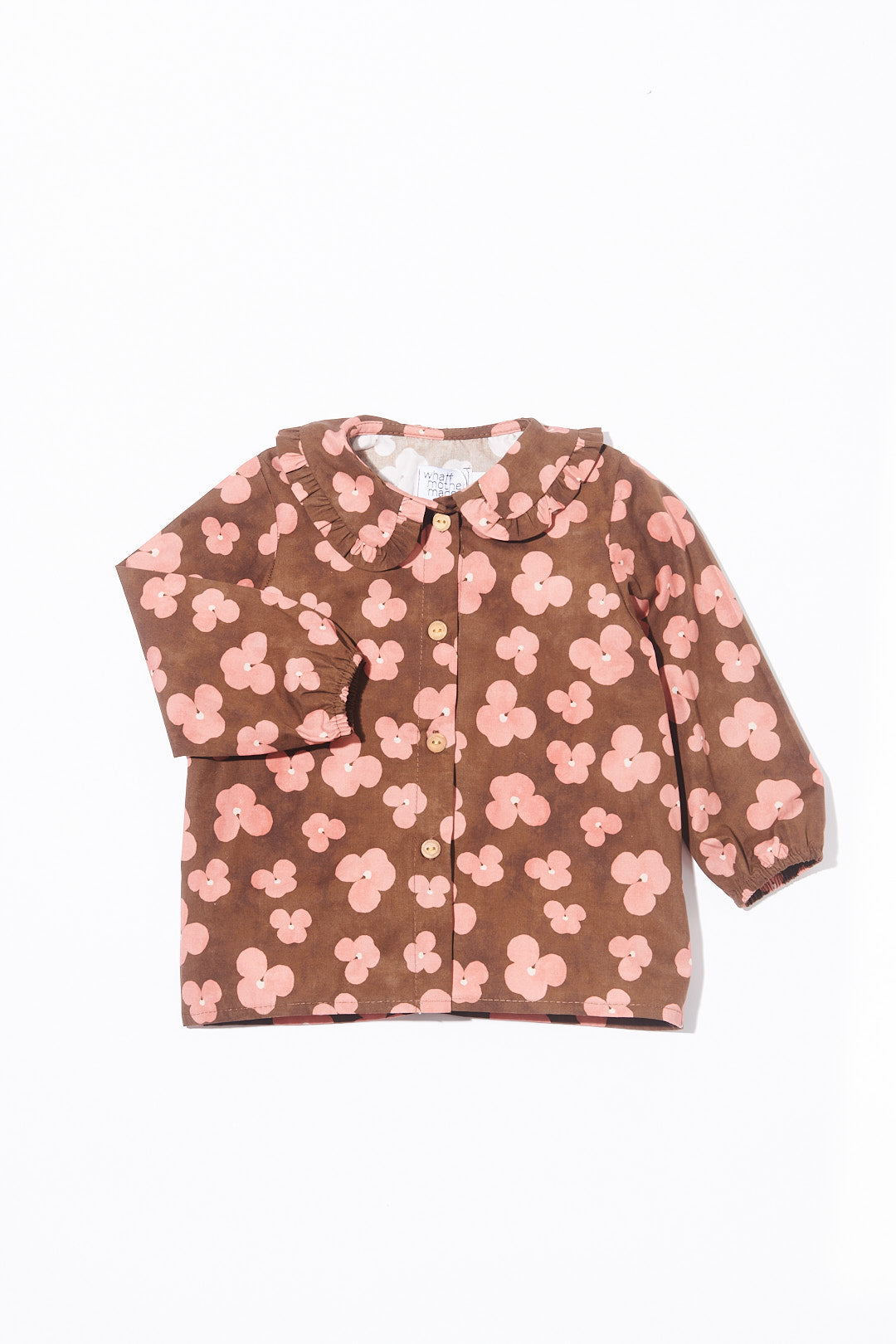 Peach & Chocolate Brown Floral Blouse