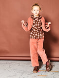 Peach & Chocolate Brown Floral Blouse