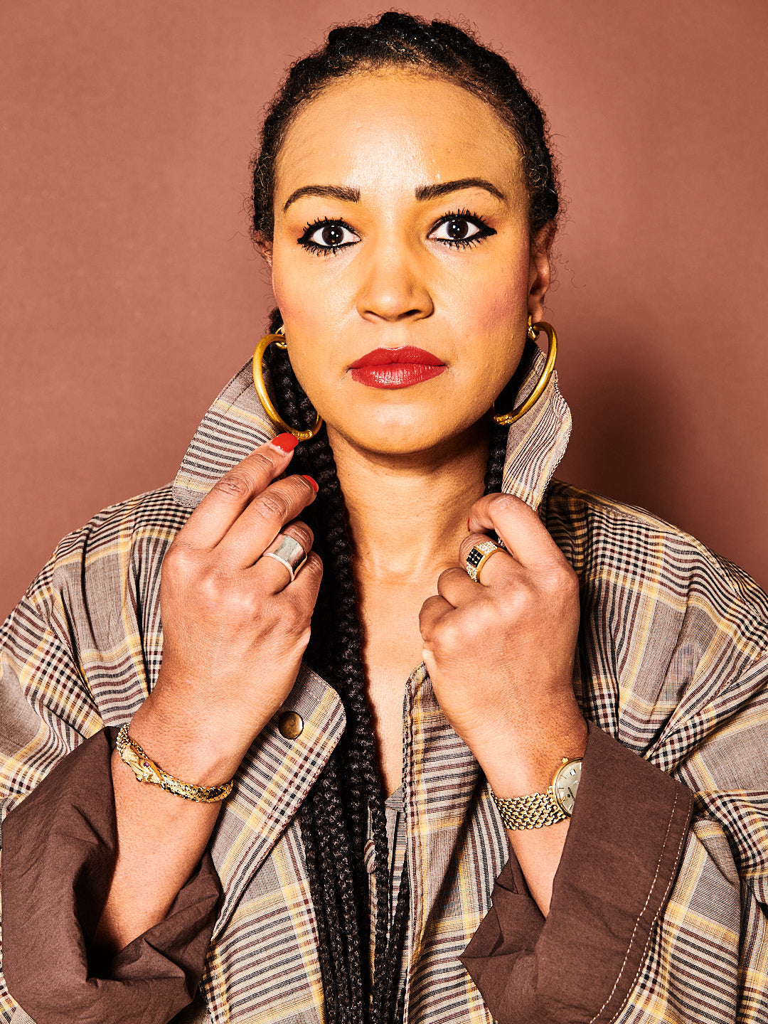Brown Check Trench