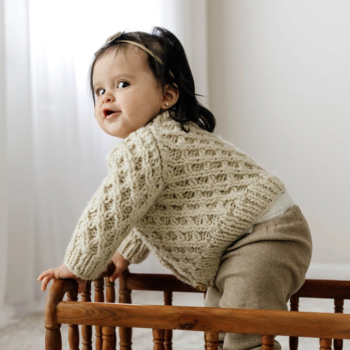 Huggalugs: Waffle Cardigan Natural