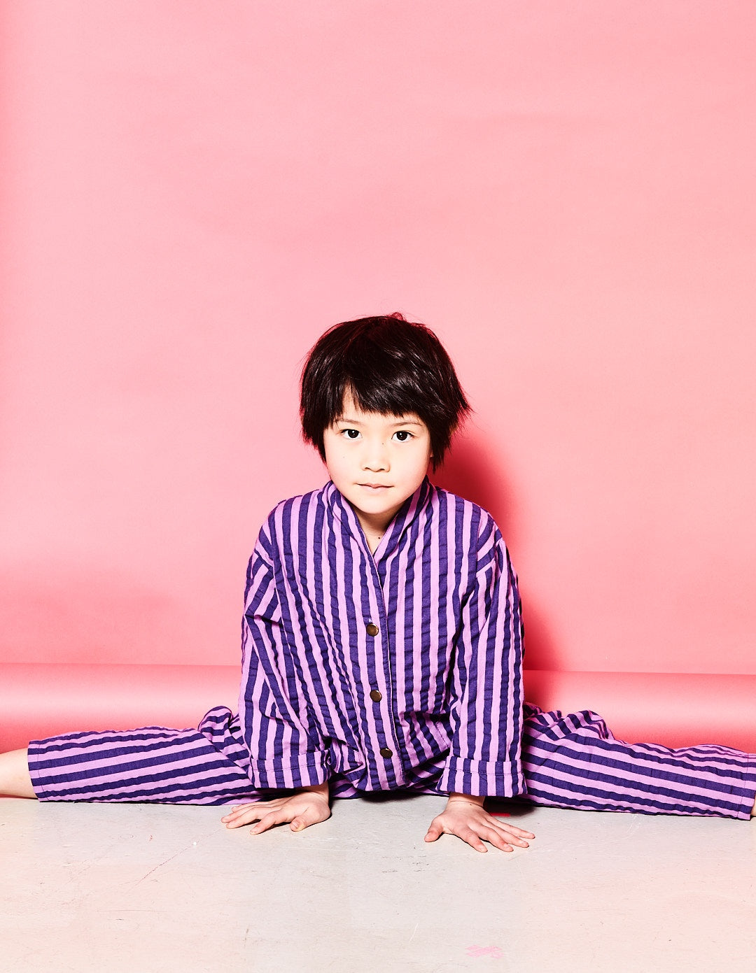 Purple Stripe Seersucker Romper