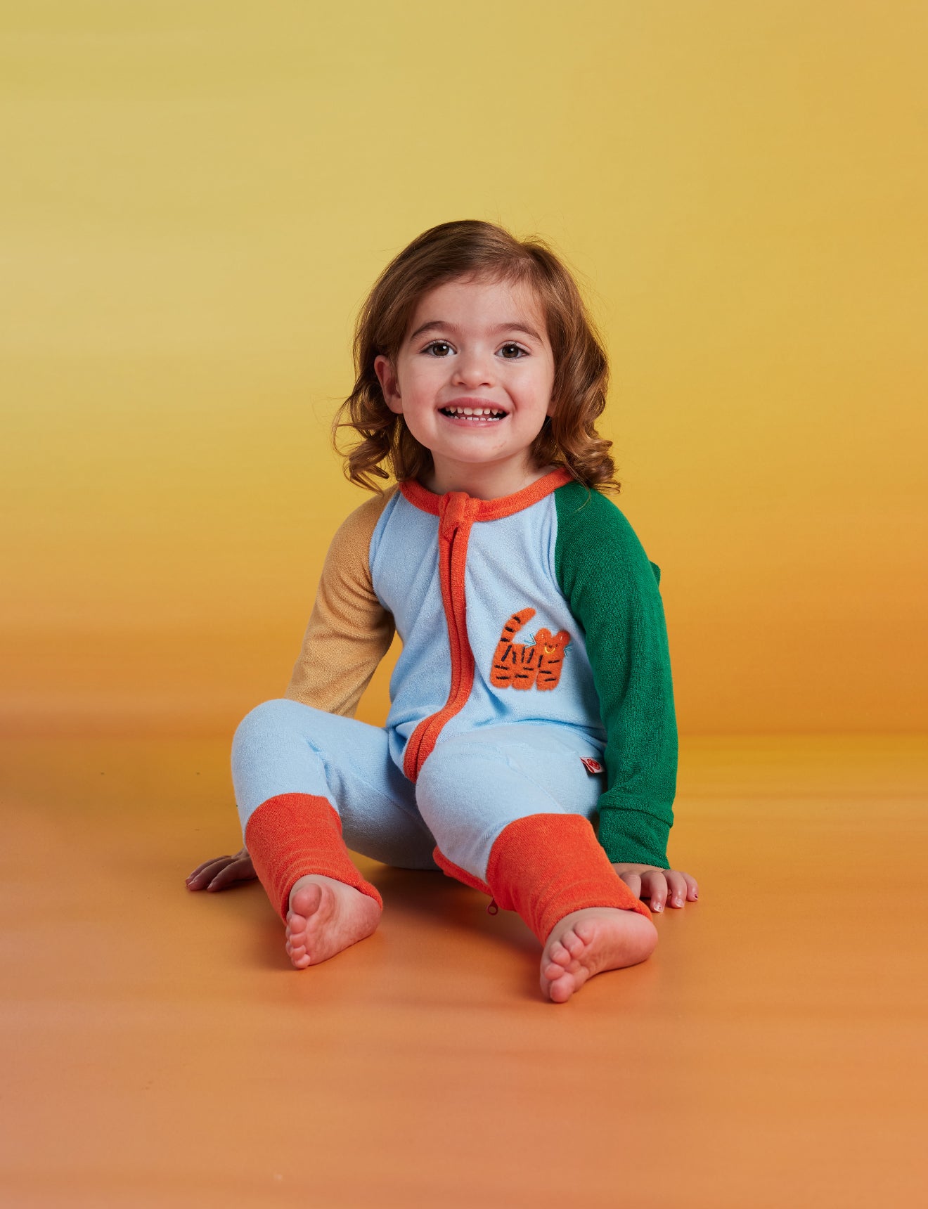 Halcyon Nights: Terry Long Sleeve Romper Zoo Crew (Blue)