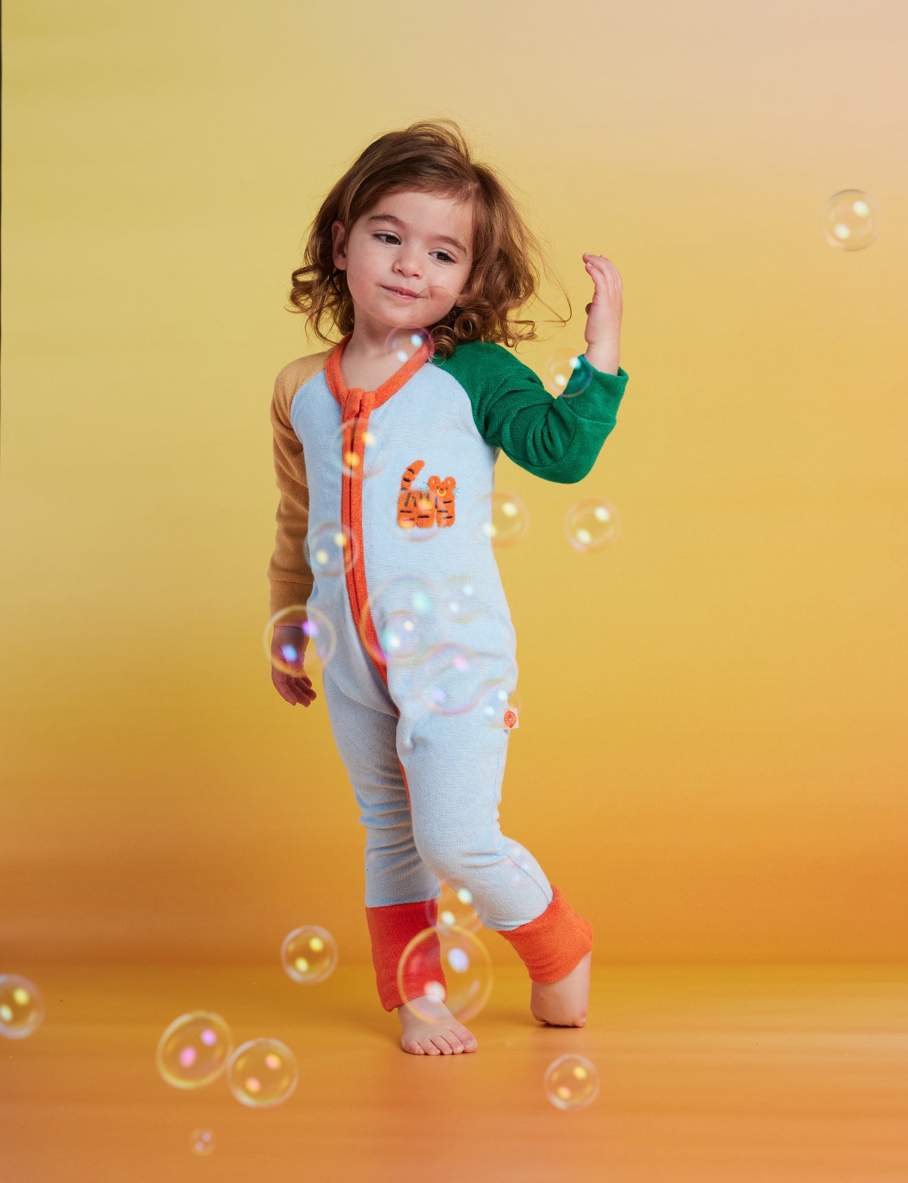 Halcyon Nights: Terry Long Sleeve Romper Zoo Crew (Blue)